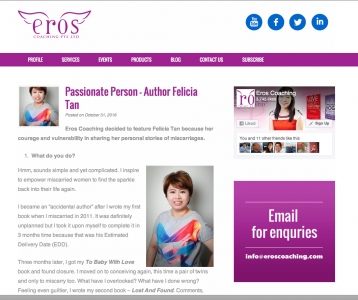 Passionate Person – Author Felicia Tan (Online)