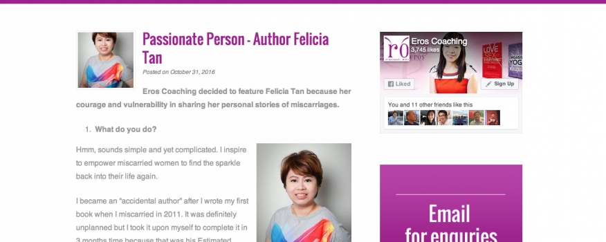 Passionate Person – Author Felicia Tan (Online)