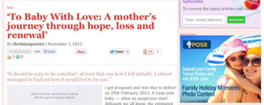5th Publicity of To Baby With Love Book – TheAsianParent.com (Online)